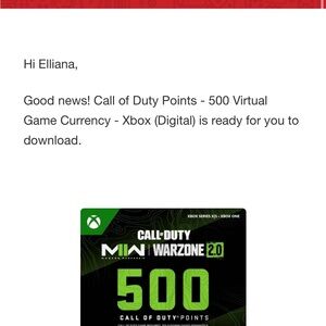Call of Duty Points - 500 Virtual Game Currency for Xbox
